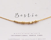 Sister Morse Code Necklace - Dainty 14K Gold & Silver Jewelry by Olivia Cactus