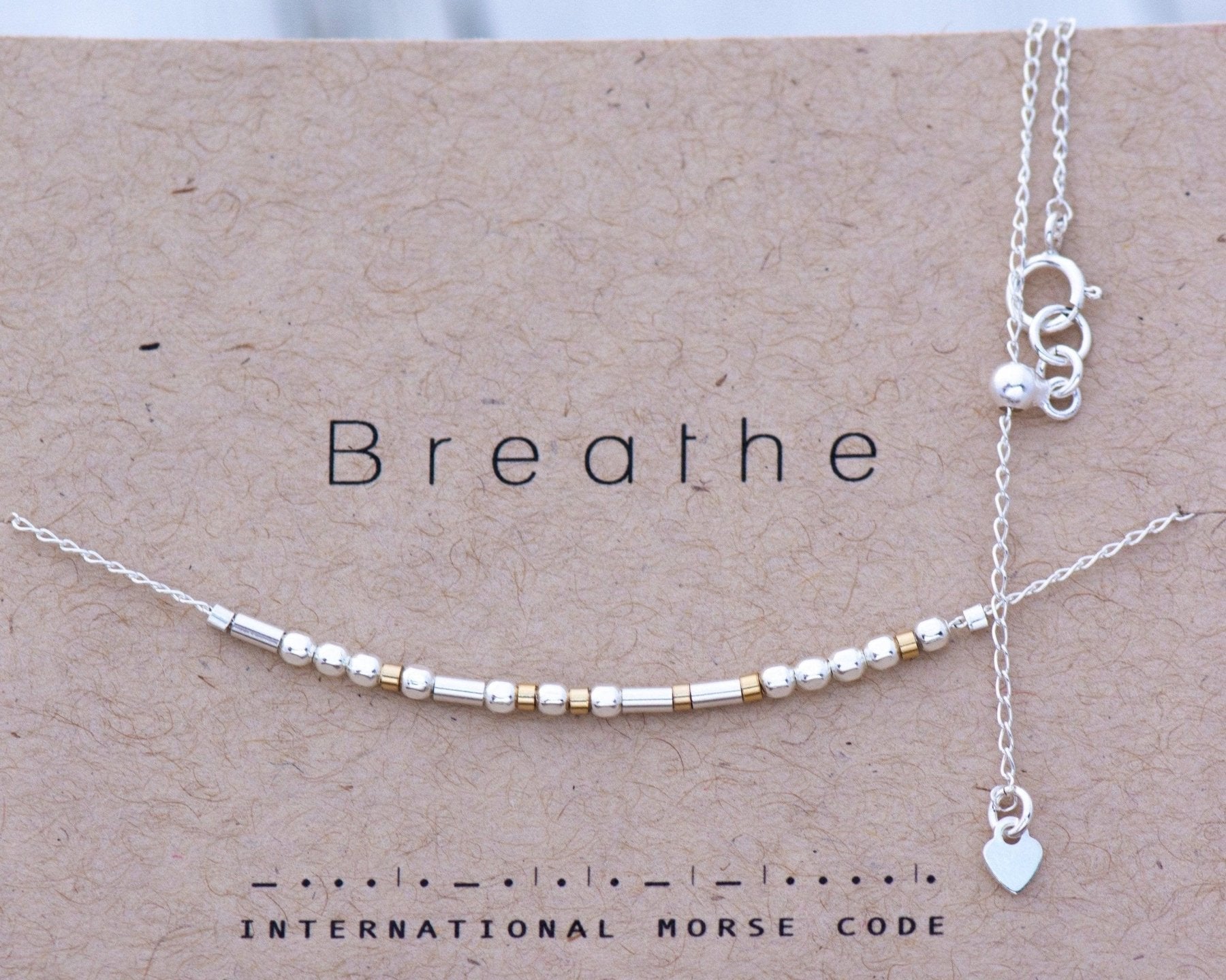 Loved Morse Code Necklace - Dainty 14K Gold & Silver Jewelry by Olivia Cactus