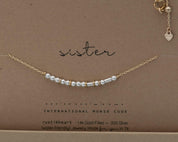 Sister Morse Code Necklace - Dainty 14K Gold & Silver Jewelry by Olivia Cactus