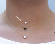 Solitaire Diamond Cut CZ Charm Dainty Layering Choker to Stack and Layer 14k Gold Filled rk81 - Dainty 14K Gold & Silver Jewelry by Olivia Cactus