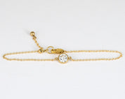 Solitaire Diamond Cut CZ Gold (GF) Chain Bracelet - Dainty 14K Gold & Silver Jewelry by Olivia Cactus