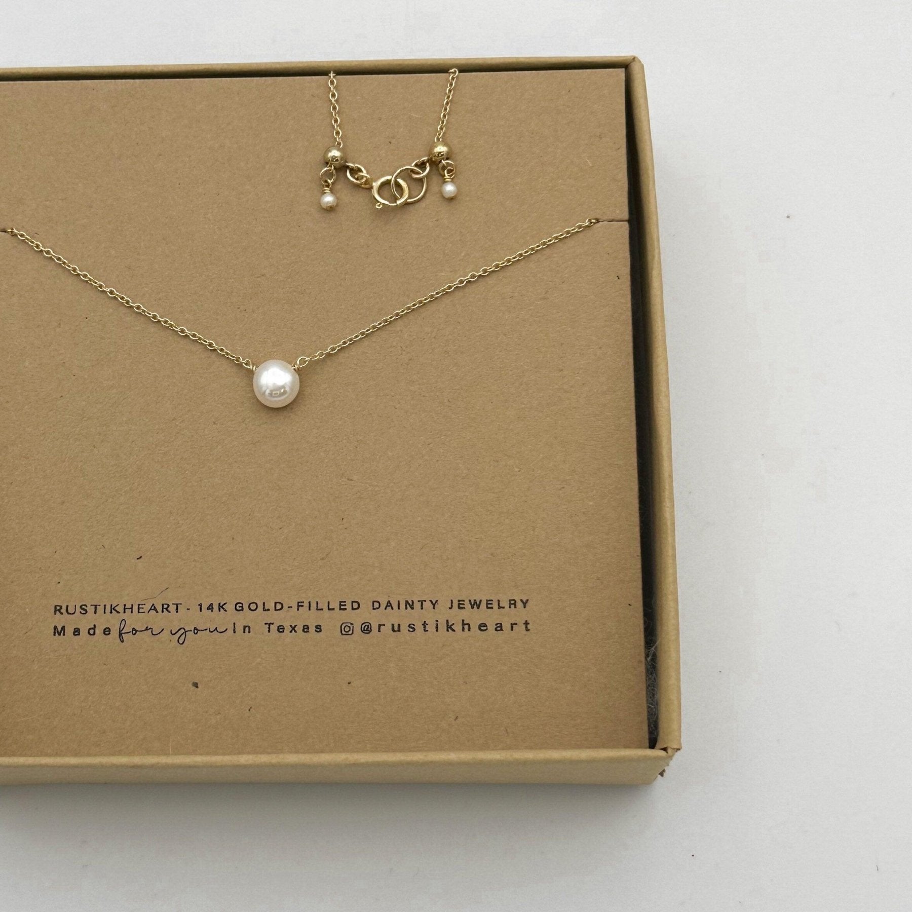 Solitaire Pearl Necklace - Dainty 14K Gold & Silver Jewelry by Olivia Cactus