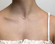 Solitaire Pearl Necklace - Dainty 14K Gold & Silver Jewelry by Olivia Cactus