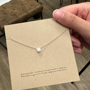 Solitaire Pearl Necklace - Dainty 14K Gold & Silver Jewelry by Olivia Cactus