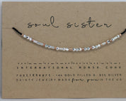 Soul Sister Morse Code Bracelet - Dainty 14K Gold & Silver Jewelry by Olivia Cactus