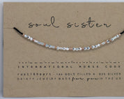 Soul Sister Morse Code Bracelet - Dainty 14K Gold & Silver Jewelry by Olivia Cactus