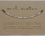 Soul Sister Morse Code Bracelet - Dainty 14K Gold & Silver Jewelry by Olivia Cactus