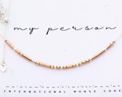 My Person Morse Code Necklace - Dainty 14K Gold & Silver Jewelry by Olivia Cactus