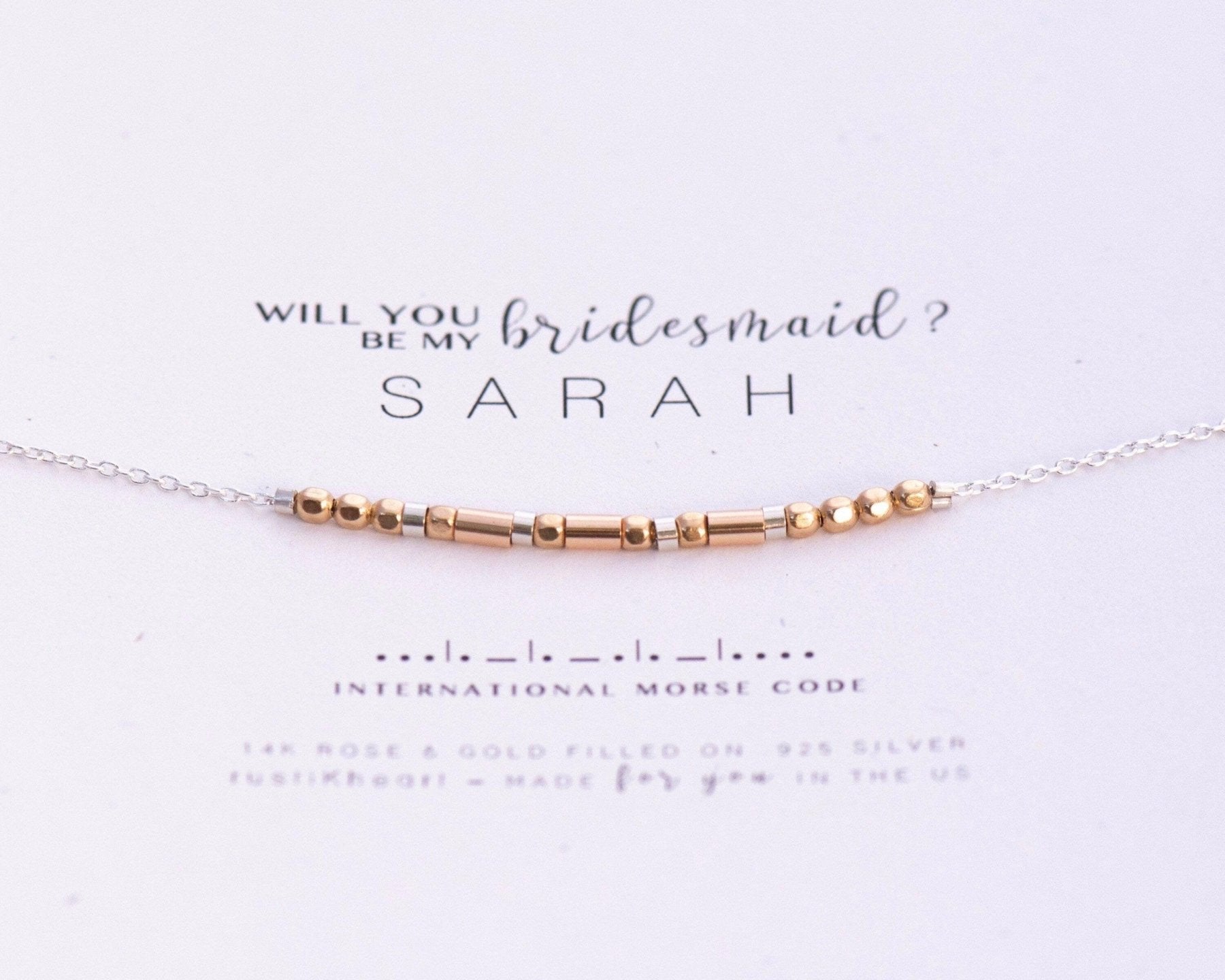 My Person Morse Code Necklace - Dainty 14K Gold & Silver Jewelry by Olivia Cactus