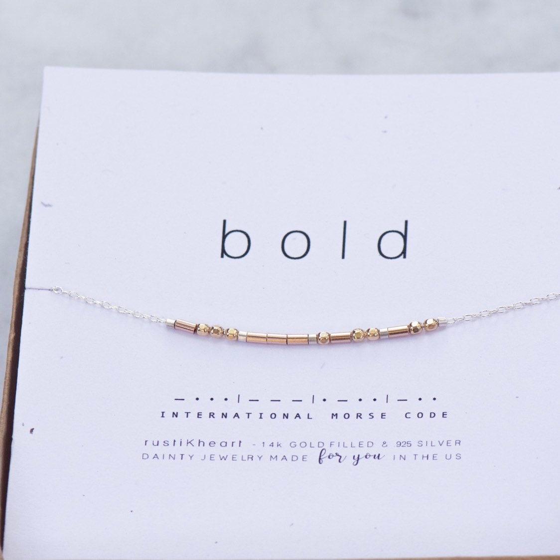 My Person Morse Code Necklace - Dainty 14K Gold & Silver Jewelry by Olivia Cactus