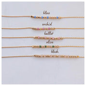 Strength Morse Code Bracelet - Dainty 14K Gold & Silver Jewelry by Olivia Cactus