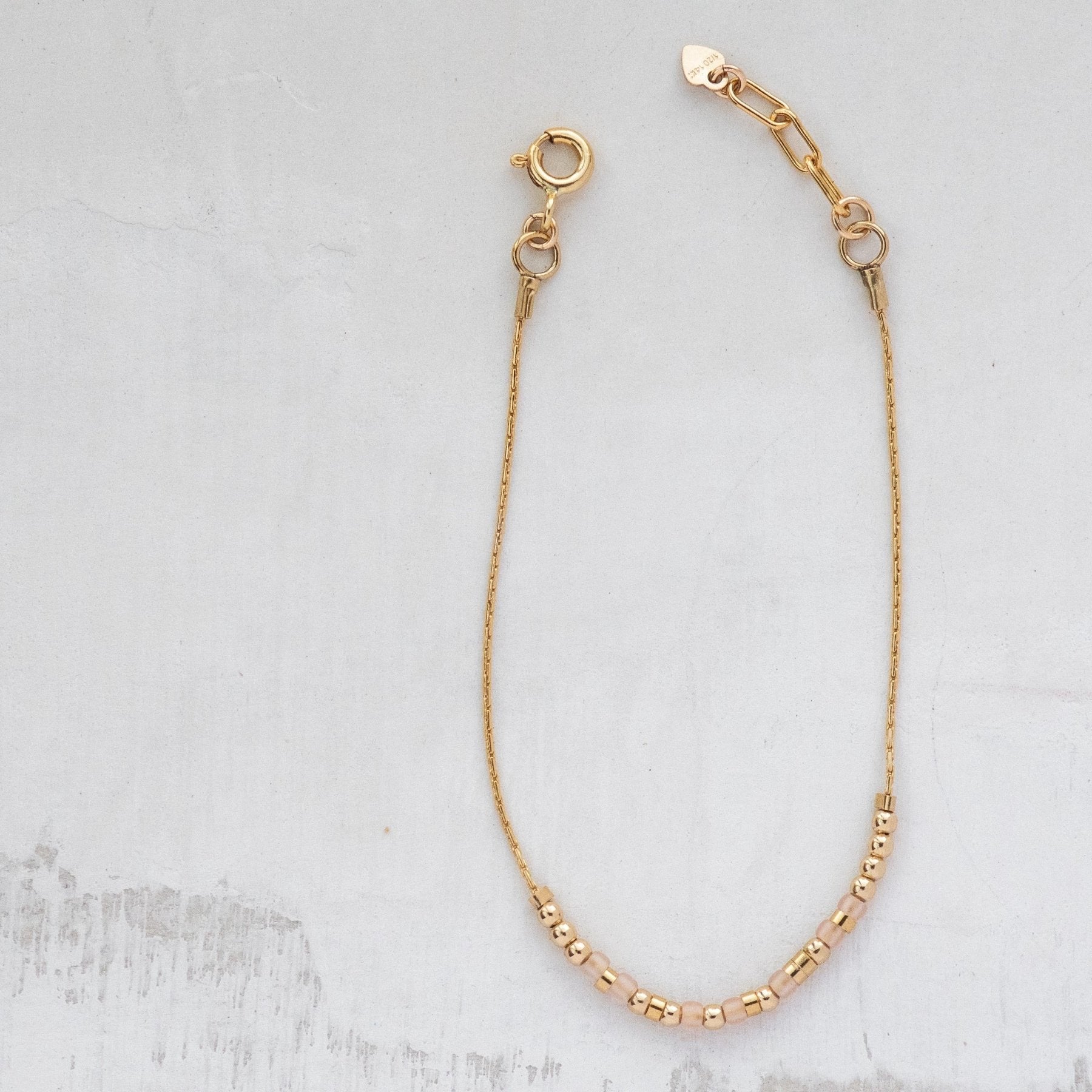 Strength Morse Code Bracelet - Dainty 14K Gold & Silver Jewelry by Olivia Cactus