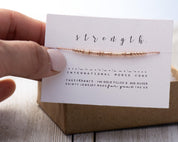Strength Morse Code Bracelet - Dainty 14K Gold & Silver Jewelry by Olivia Cactus