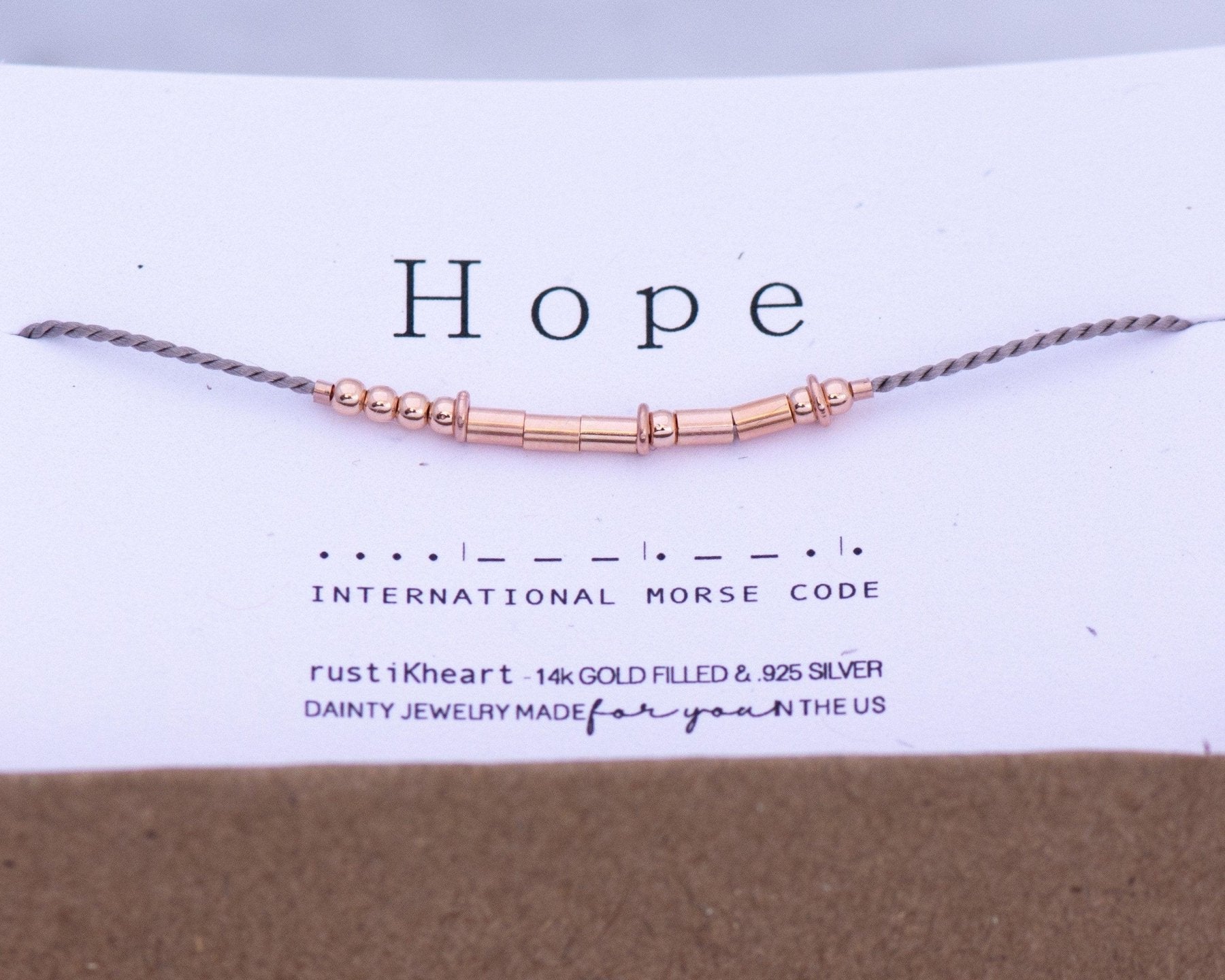 Strength Morse Code Bracelet - Dainty 14K Gold & Silver Jewelry by Olivia Cactus