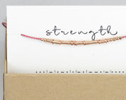 Strength Morse Code Bracelet - Dainty 14K Gold & Silver Jewelry by Olivia Cactus