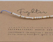 Strength Morse Code Bracelet - Dainty 14K Gold & Silver Jewelry by Olivia Cactus