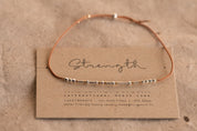 Strength Morse Code Bracelet - Dainty 14K Gold & Silver Jewelry by Olivia Cactus