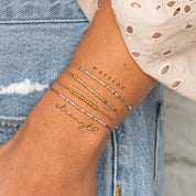 Strength Morse Code Bracelet - Dainty 14K Gold & Silver Jewelry by Olivia Cactus