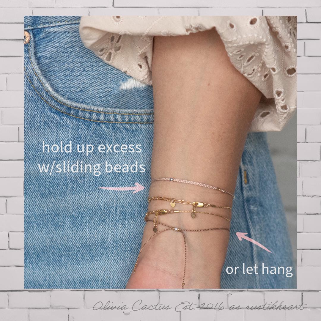 Strength Morse Code Bracelet - Dainty 14K Gold & Silver Jewelry by Olivia Cactus