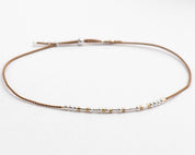 Bestie Morse Code Bracelet Set - Dainty 14K Gold & Silver Jewelry by Olivia Cactus