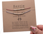 Bestie Morse Code Bracelet Set - Dainty 14K Gold & Silver Jewelry by Olivia Cactus