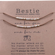 Bestie Morse Code Bracelet Set - Dainty 14K Gold & Silver Jewelry by Olivia Cactus
