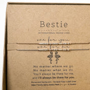 Bestie Morse Code Bracelet Set - Dainty 14K Gold & Silver Jewelry by Olivia Cactus