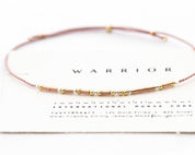Strength Morse Code Bracelet - Dainty 14K Gold & Silver Jewelry by Olivia Cactus