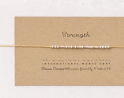 Strength Morse Code Bracelet - Dainty 14K Gold & Silver Jewelry by Olivia Cactus