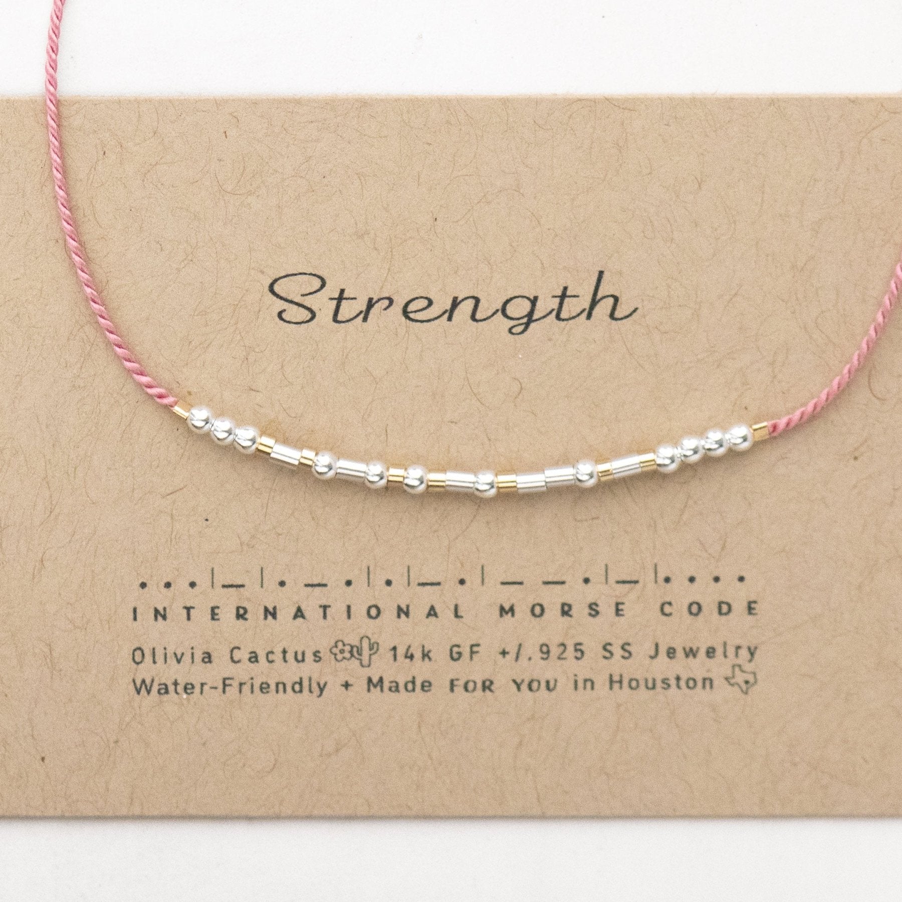 Strength Morse Code Bracelet – Olivia Cactus Morse and