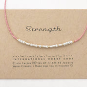 Strength Morse Code Bracelet - Dainty 14K Gold & Silver Jewelry by Olivia Cactus