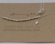 Strength Morse Code Necklace - Dainty 14K Gold & Silver Jewelry by Olivia Cactus
