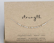 Strength Morse Code Necklace - Dainty 14K Gold & Silver Jewelry by Olivia Cactus