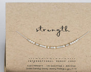 Strength Morse Code Necklace - Dainty 14K Gold & Silver Jewelry by Olivia Cactus