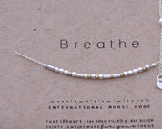 Strength Morse Code Necklace - Dainty 14K Gold & Silver Jewelry by Olivia Cactus