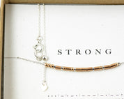 Strong Morse Code Necklace - Dainty 14K Gold & Silver Jewelry by Olivia Cactus