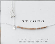 Strong Morse Code Necklace - Dainty 14K Gold & Silver Jewelry by Olivia Cactus