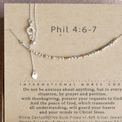 Philippians 4:6 - 7 Morse Code Necklace - Dainty 14K Gold & Silver Jewelry by Olivia Cactus