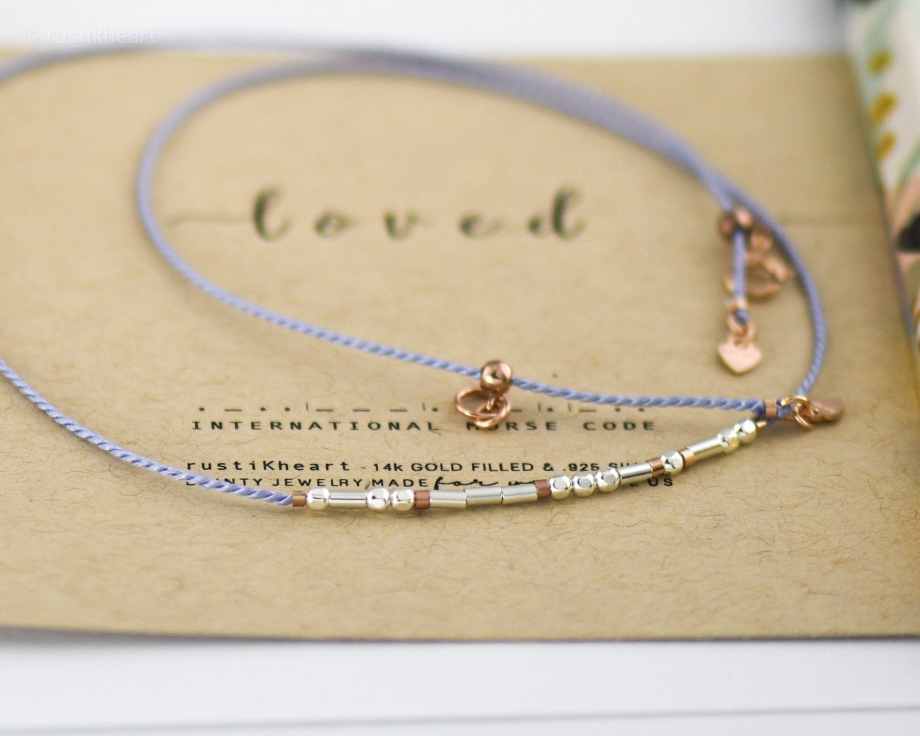 Strong Morse Code Necklace - Dainty 14K Gold & Silver Jewelry by Olivia Cactus