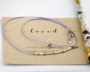 Strong Morse Code Necklace - Dainty 14K Gold & Silver Jewelry by Olivia Cactus