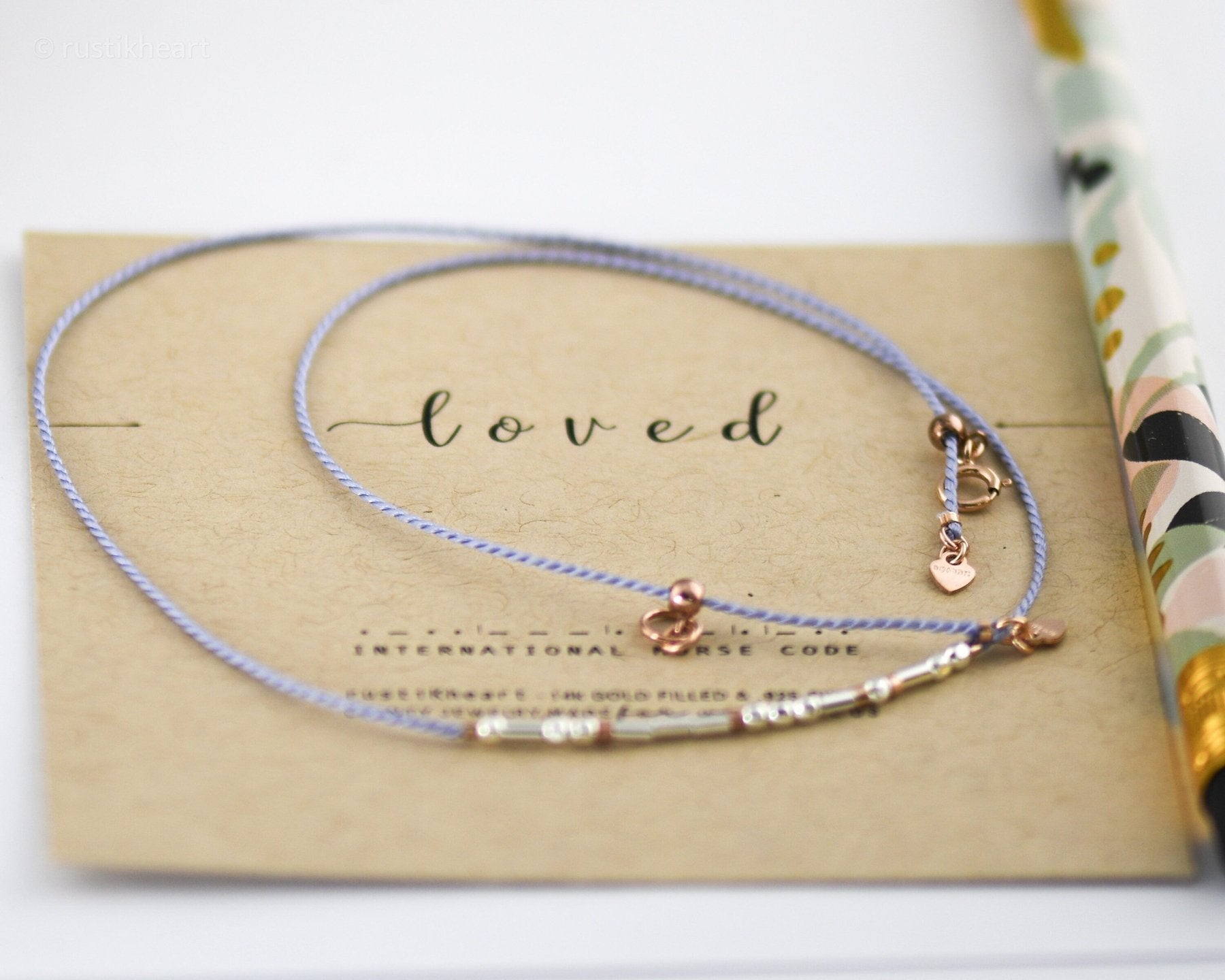 Strong Morse Code Necklace - Dainty 14K Gold & Silver Jewelry by Olivia Cactus