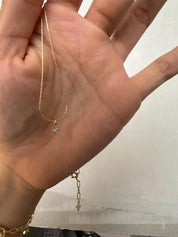 Tiny Cross Spark Necklace - Dainty 14K Gold & Silver Jewelry by Olivia Cactus