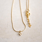Tiny Cross Spark Necklace - Dainty 14K Gold & Silver Jewelry by Olivia Cactus