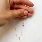 Tiny Cross Spark Necklace - Dainty 14K Gold & Silver Jewelry by Olivia Cactus