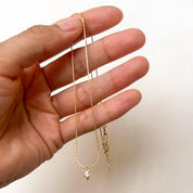 Tiny Cross Spark Necklace - Dainty 14K Gold & Silver Jewelry by Olivia Cactus
