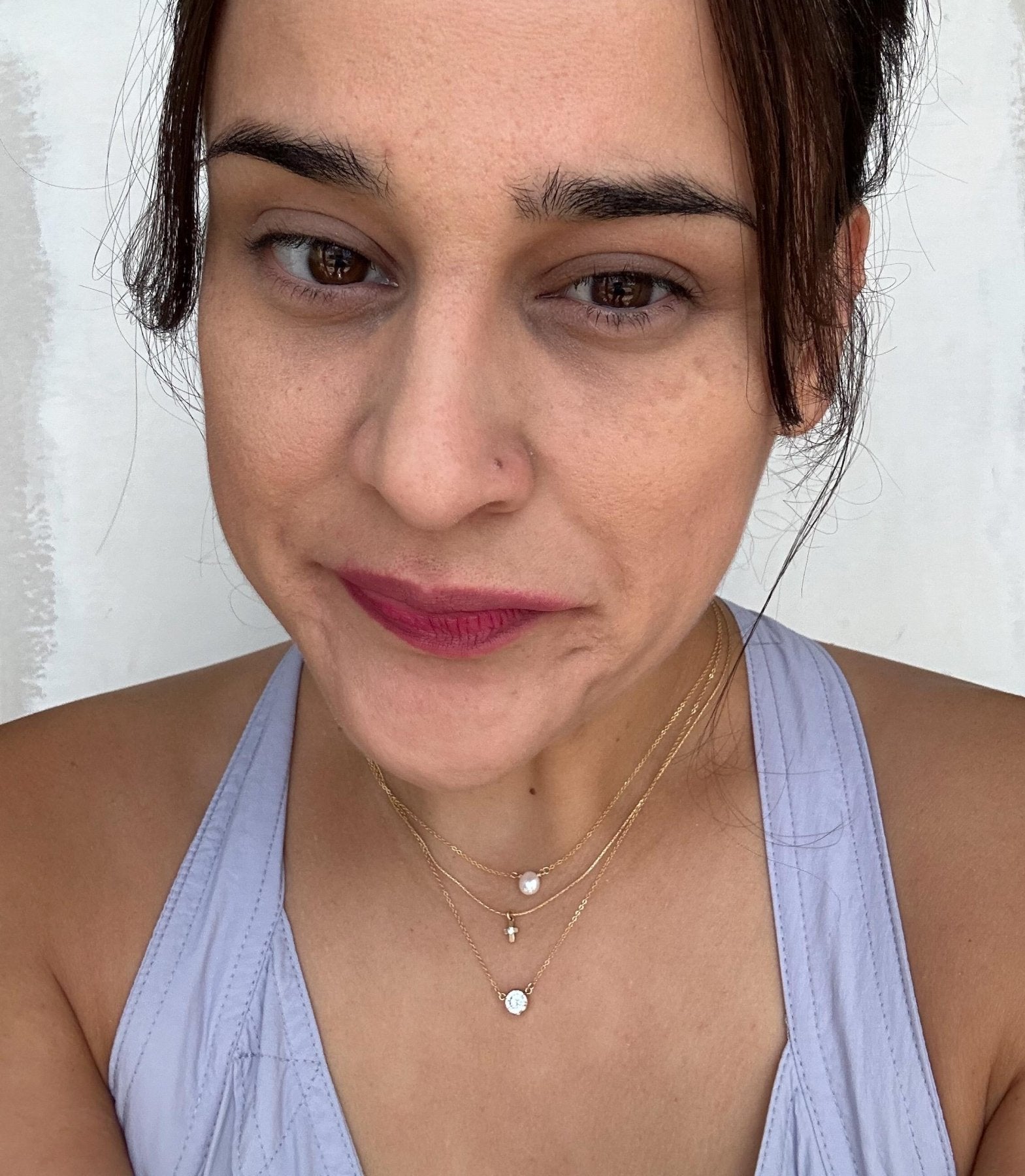 Tiny Cross Spark Necklace - Dainty 14K Gold & Silver Jewelry by Olivia Cactus