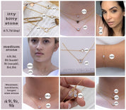 Tiny Solitaire Diamond Cut CZ Choker - Dainty 14K Gold & Silver Jewelry by Olivia Cactus