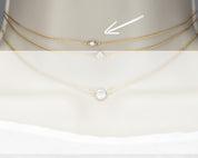Tiny Solitaire Diamond Cut CZ Choker - Dainty 14K Gold & Silver Jewelry by Olivia Cactus