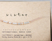 Tribe Morse Bracelet - Dainty 14K Gold & Silver Jewelry by Olivia Cactus