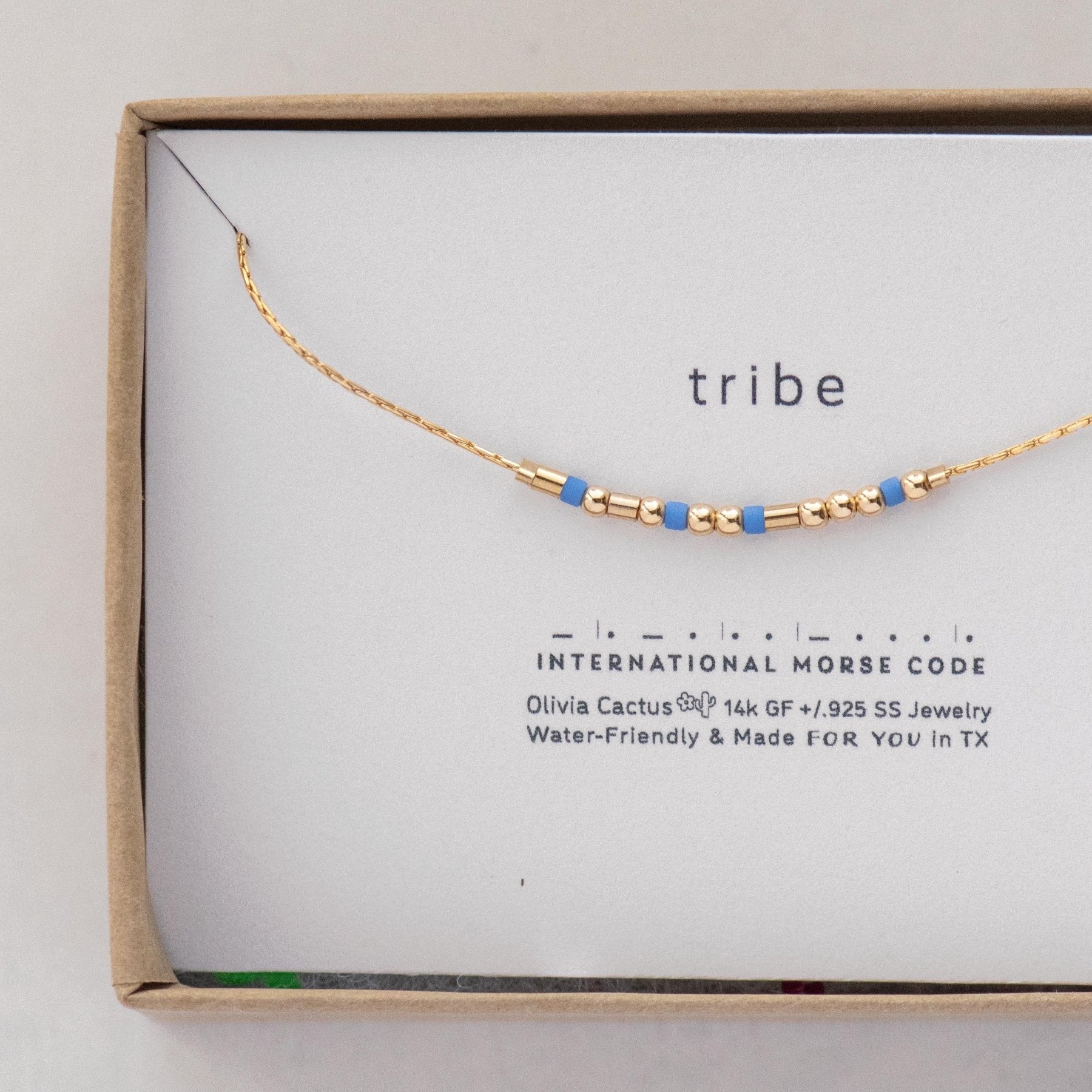 Tribe Morse Code Bracelet - Dainty 14K Gold & Silver Jewelry by Olivia Cactus